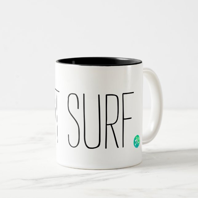 Got Surf with Green Wave Two-Tone Coffee Mug (Front Right)