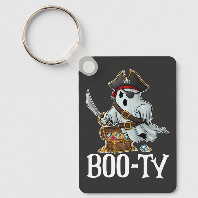 Got That Boo-ty Ghostly Pirate Halloween Key Ring (Front)