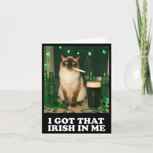 Got that irish in cat funny parade st patricks day card