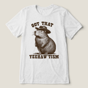 Got That Yeehawtism Funny Capybara Cowboy Hat Tri-Blend Shirt