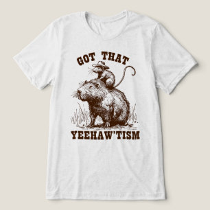 Got That Yeehawtism Funny Capybara Cowboy Tri-Blend Shirt