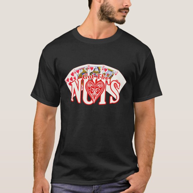 Got The Nuts - Poker Shirt - Hearts - DARK (Front)