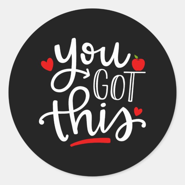 Got This Funny Teacher Student Testing Day Gifts  Classic Round Sticker (Front)
