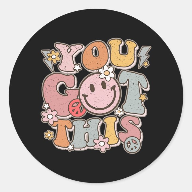 Got This Funny Teacher Student Testing Day Rock Th Classic Round Sticker (Front)