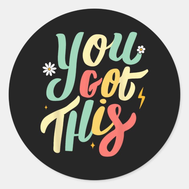 Got This Groovy Testing Day Teacher Student  Classic Round Sticker (Front)