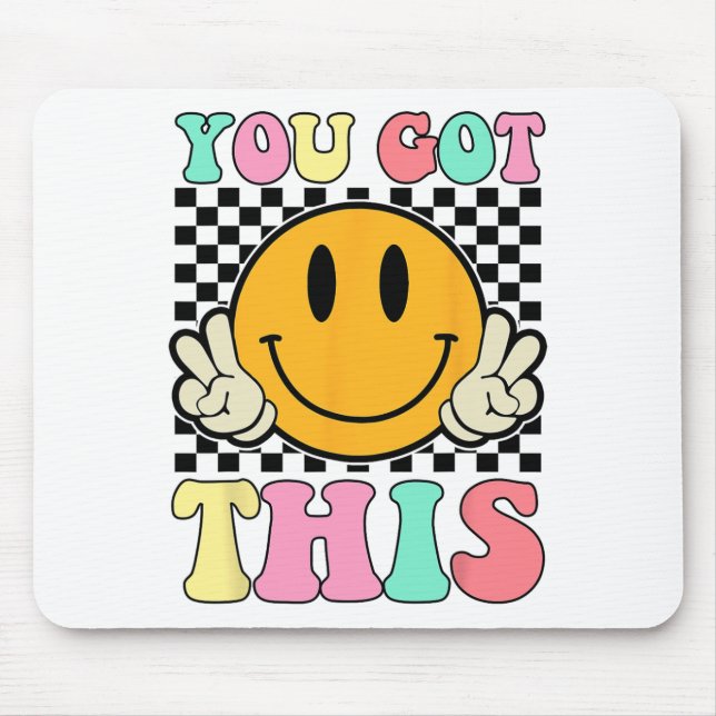 Got This Retro Smile Motivational Testing Day Teac Mouse Pad (Front)