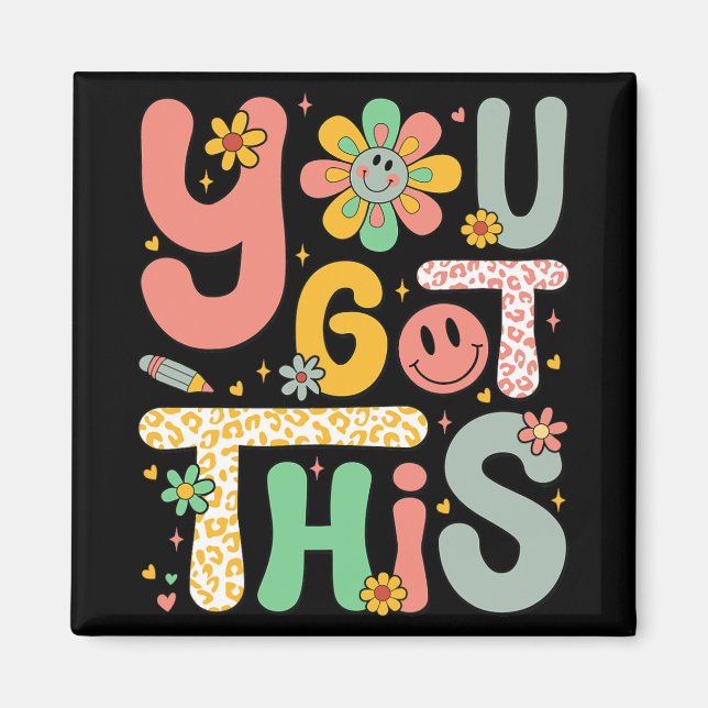 Got This Testing Day Groovy Motivational Teacher S Magnet (Front)
