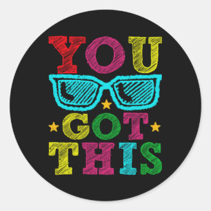 Got This Testing Day Retro Motivational Teacher St Classic Round Sticker