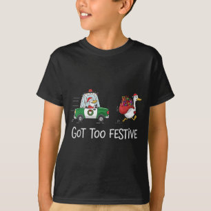 Got Too Festive Silly Goose Santa Christmas Lights T-Shirt