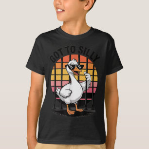 Got Too Silly Funny Goose Retro Sungles Jail Bird  T-Shirt