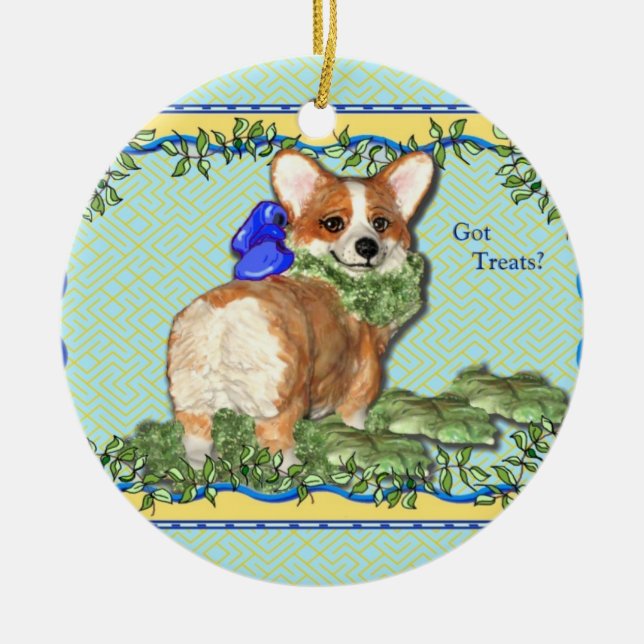 "Got Treats?" Corgi Ornament (Front)