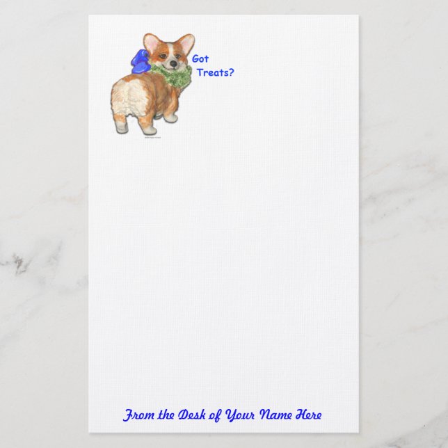 "Got Treats?" Corgi Stationery (Front)