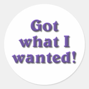 Got What I Wanted Classic Round Sticker