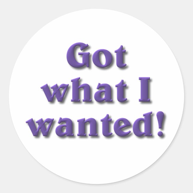 Got What I Wanted Classic Round Sticker (Front)