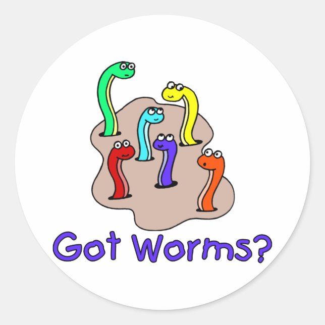 Got Worms Classic Round Sticker (Front)