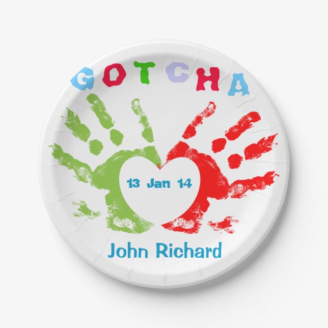 Gotcha Day - Adoption Design Paper Plate (Front)