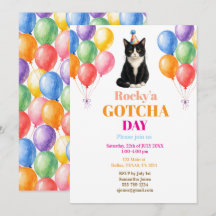 Gotcha day Adoption Party Tuxedo Cat Pet