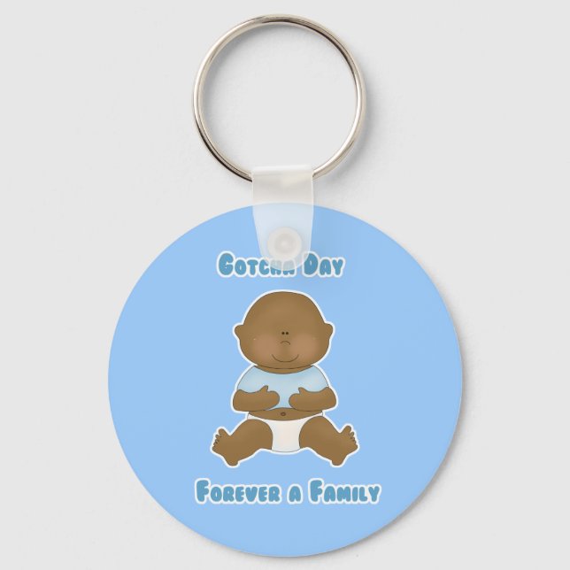 Gotcha Day Forever a Family boy Key Ring (Front)