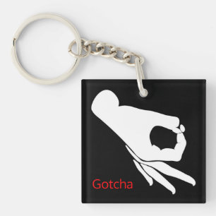 Gotcha You Looked Game Different Image Each Side Key Ring