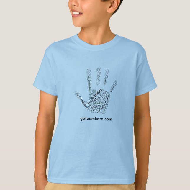 GoTeamKate Kid's T-Shirt Blue Hand (Front)