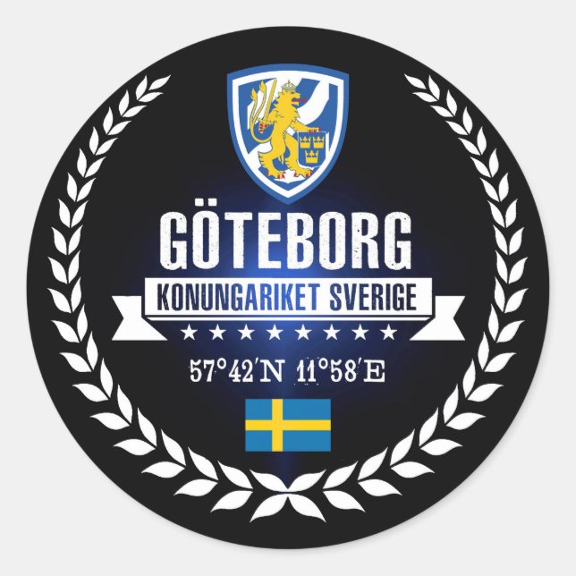 Göteborg Classic Round Sticker (Front)