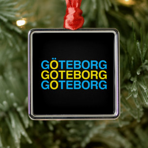 GOTEBORG Swedish Flag Metal Ornament