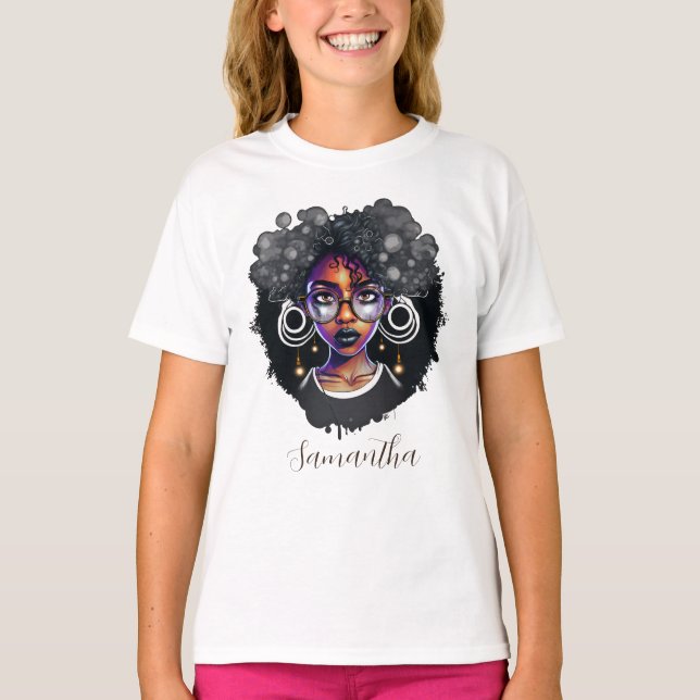 Goth Afro Woman T-Shirt (Front)