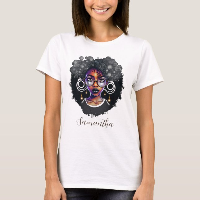 Goth Afro Woman T-Shirt (Front)