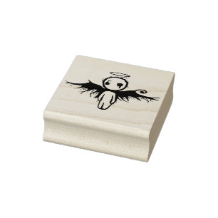 goth angel art stamp