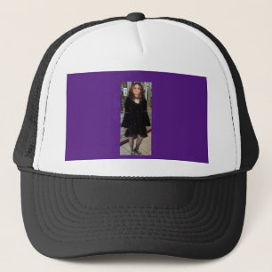 Goth Angel Raevan Black/White/Purple Trucker Hat