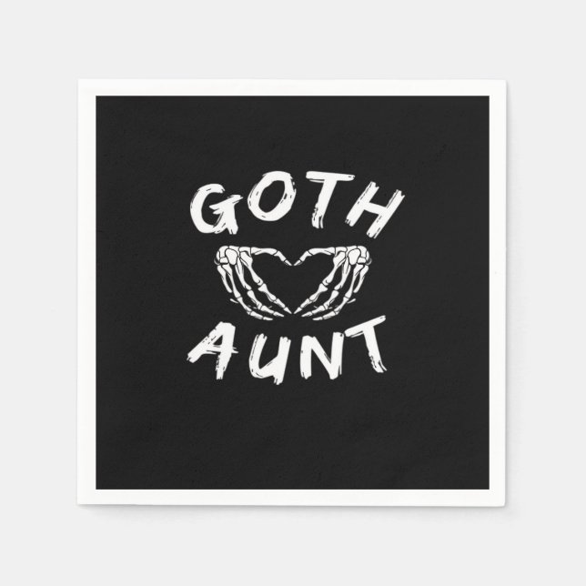 Goth Aunt Funny Emo Auntie Punk Cute Skeleton Hand Napkin (Front)