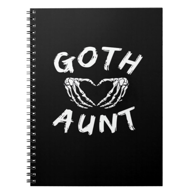 Goth Aunt Funny Emo Auntie Punk Cute Skeleton Hand Notebook (Front)