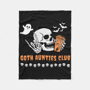 Goth Aunties Club Aunt Halloween Spooky Gothic Ske Fleece Blanket