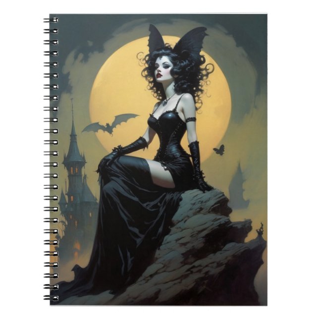 Goth Bat Girl Notebook (Front)