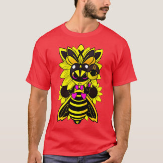 Goth Bee on A Sunflower T-Shirt