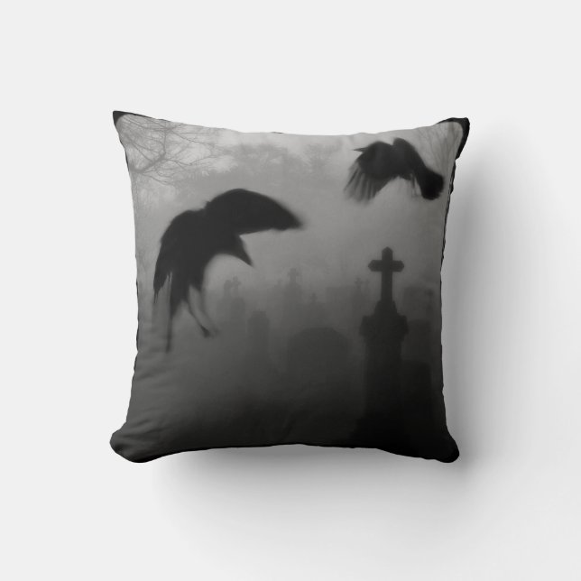 Goth Birds Cushion (Front)