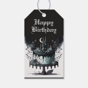 Goth Birthday Gift Tags - Castle Birthday Cake