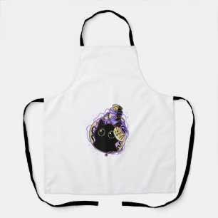 Goth Black Cat Shirt Halloween Cat Evil Witch Cat Apron