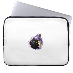 Goth Black Cat Shirt Halloween Cat Evil Witch Cat Laptop Sleeve