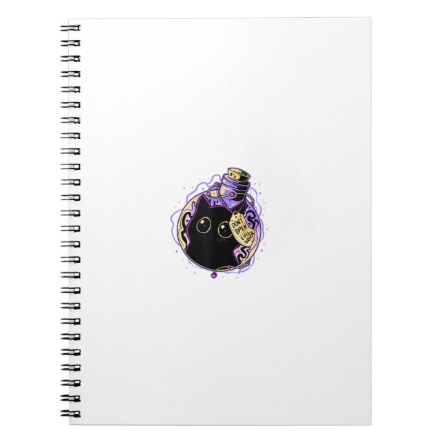 Goth Black Cat Shirt Halloween Cat Evil Witch Cat  Notebook (Front)