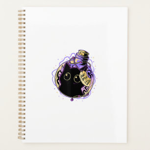 Goth Black Cat Shirt Halloween Cat Evil Witch Cat Planner