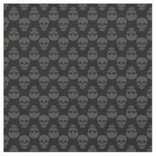 goth black grey halloween skull grey skeleton fabric