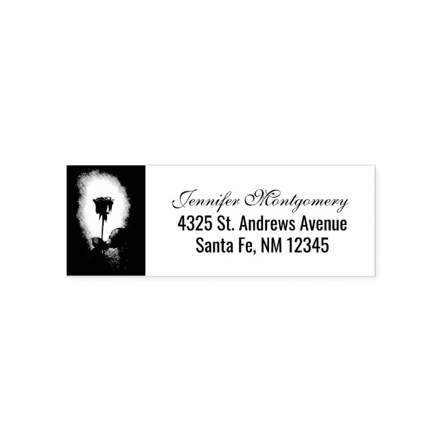 Goth Black Rose Dripping Blood Macabre Self-inking Stamp (Design)