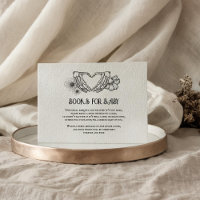 Goth Books for Baby Shower Skull & Flowers