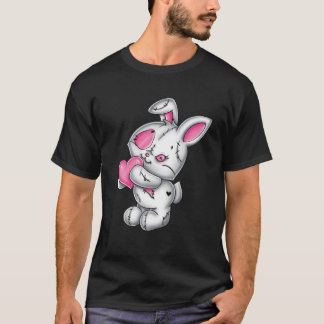 Goth Bunny Cute Creepy Emo Gothic White Bunny Pink T-Shirt
