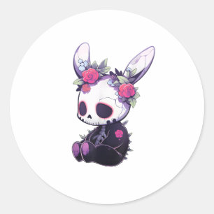 Goth Bunny Gothic Outfit Cute E-Girl Kawaii Rabbit Classic Round Sticker