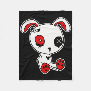 Goth Bunny Lazy Halloween Costume Scary Gothic  Fleece Blanket