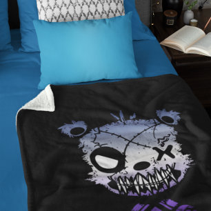 Goth Butch Lesbian Pride Flag Coloured Bear Sherpa Blanket