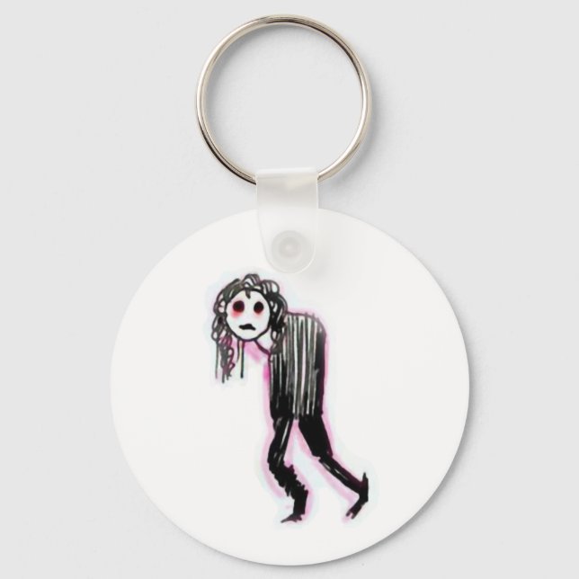 Goth Button Keychain (Front)
