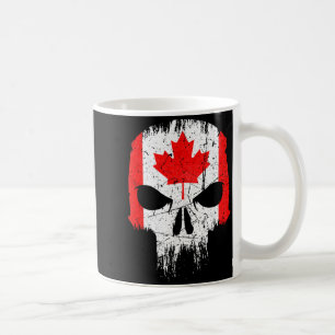 Goth Canada Distressed Skull Canadian Flag Maple Coffee Mug